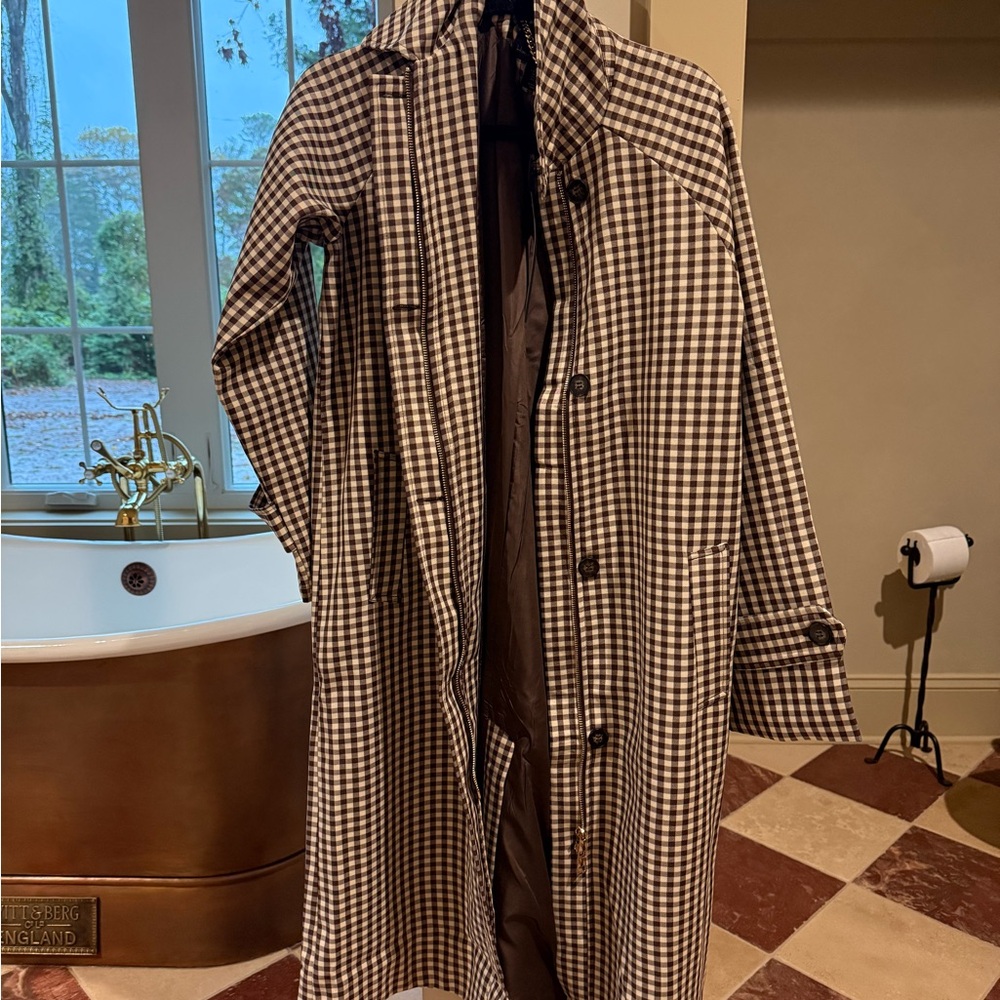 House of Harlow 1960 Brown and Cream Checkered Gingham Jacket